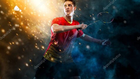 Badmintonspelers op het veld in een sporthal